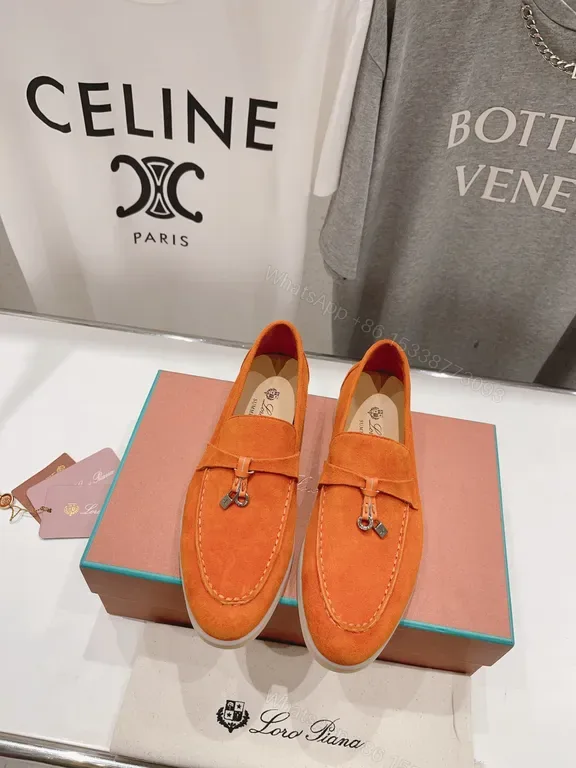 View 1 of Vivid Orange Suede Loafers â€” Modern Craft, Supreme Comfort