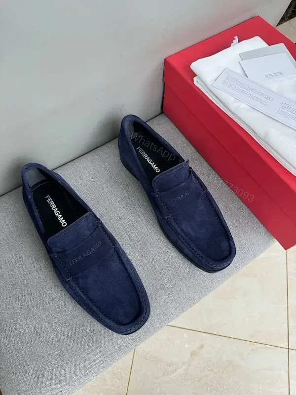 View 1 of Navy Suede Slip-Ons: Luxury Everyday Comfort Shoes