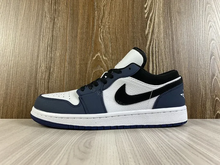 View 1 of Premium Blue-White Leather Sneakers: Designer-Style Comfort
