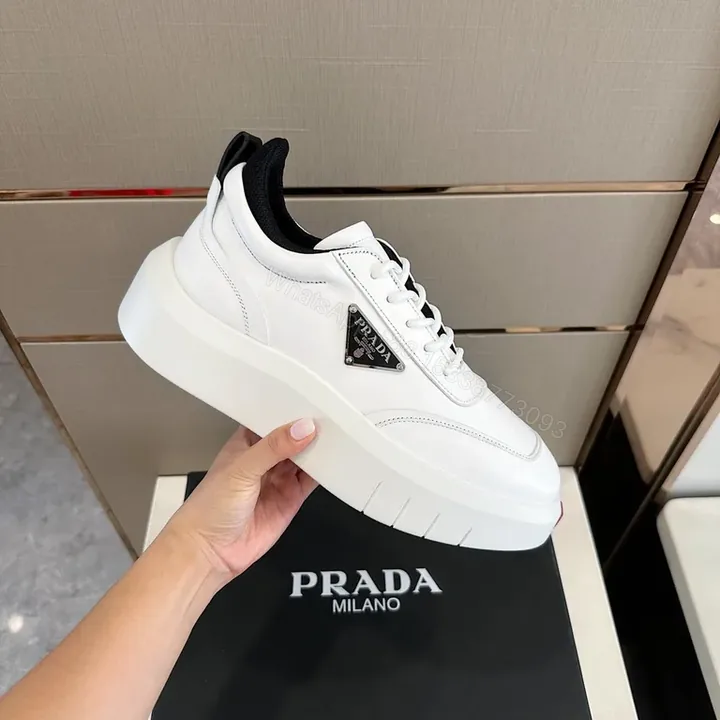 View 1 of Prada Milano White Platform Sneakers - Premium Comfort