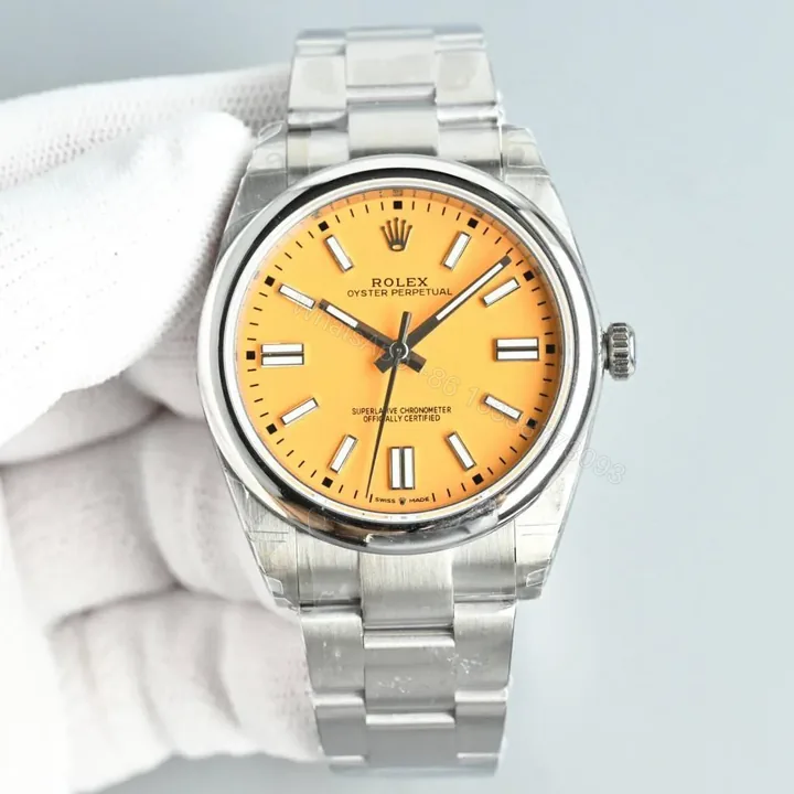 View 1 of Rolex Oyster Perpetual 41 Stainless Steel Yellow Dial Oyster 124300-0004