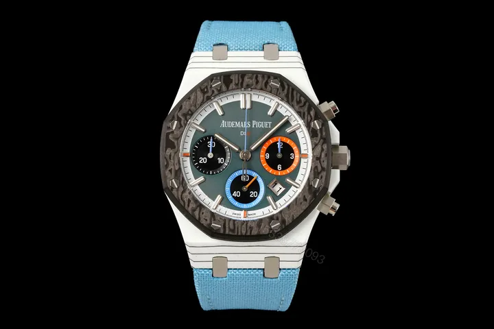 View 1 of Audemars Piguet Royal Oak Ref.26240 Light Blue Strap 42MM Replica Chronograph AP-RO-26240-LBLU-42