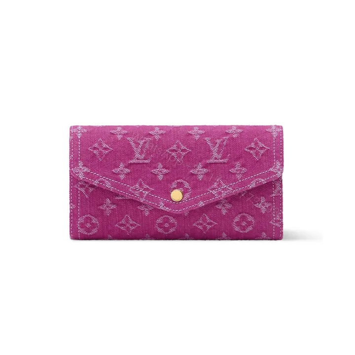 View 1 of Louis Vuitton Sarah Wallet Fuchsia Denim 19cm M28280