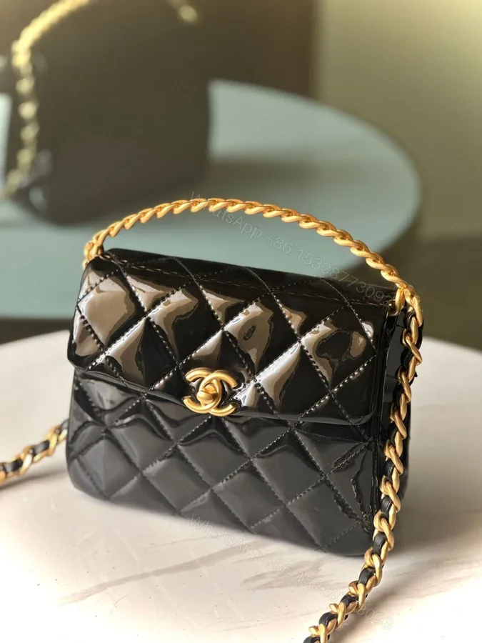 View 1 of Chanel Caviar Quilted 31 Rue Cambon Mini Top Handle Flap Black