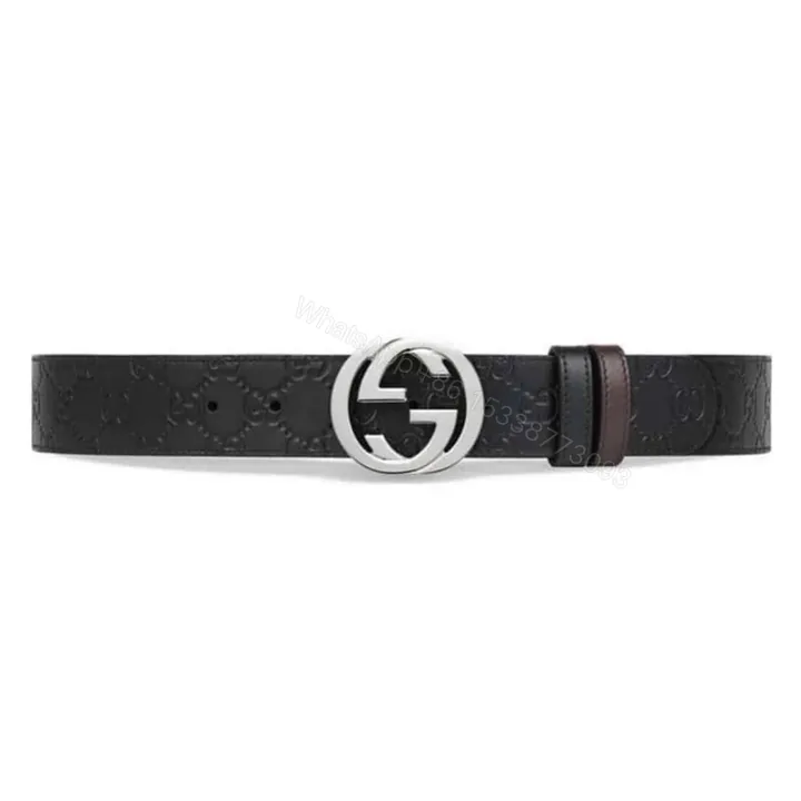 View 1 of GUCCI SIGNATURE BELT WITH SILVER G BUCKLE – B49