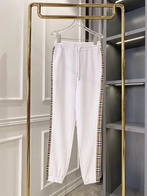 View 1 of Chic Comfort Jogger Pants with Plaid Stripe Details