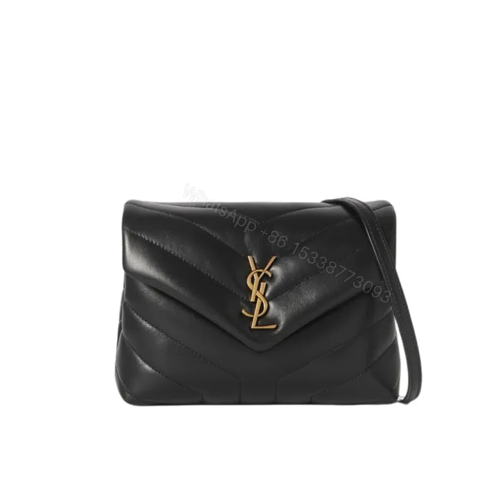 View 1 of Saint Laurent Loulou Toy Strap Bag In Quilted Y Black With Bronze Toned Metal Hardware 20Cm 678401DV7071000