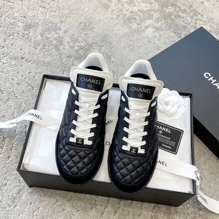 View 1 of Chanel-Inspired Quilted High-Top Sneakers: Luxe Comfort