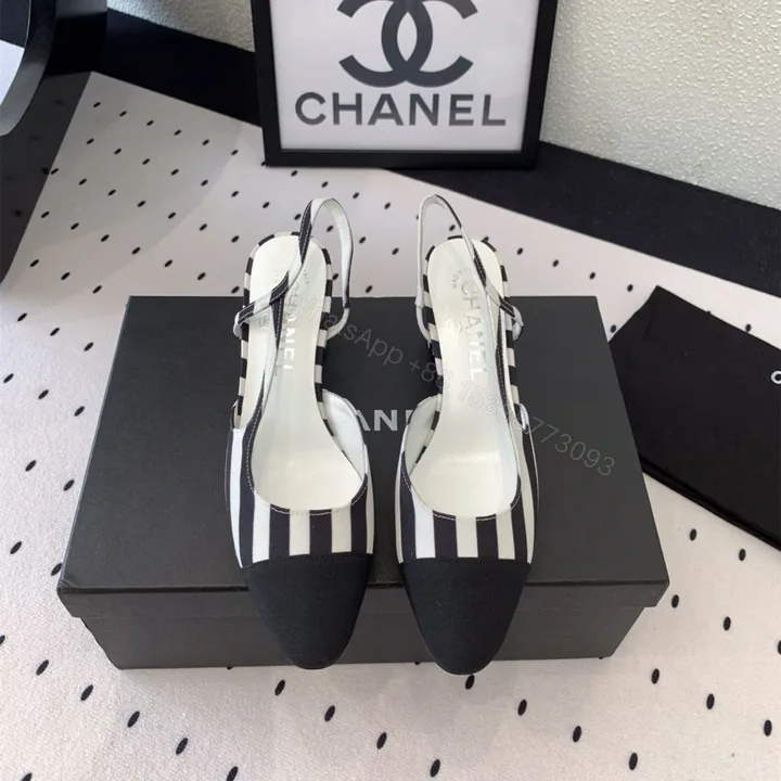 View 1 of 高仿Chanel*G31320B套腳露跟休閒單鞋斑馬色5.5CM免檢版