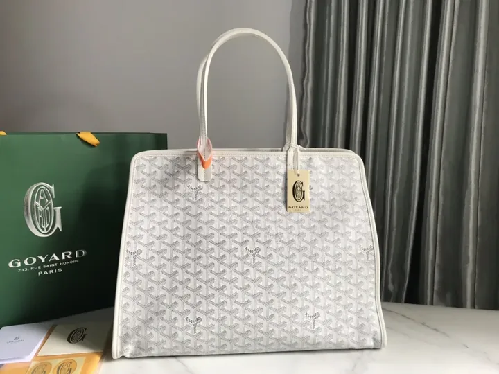 View 1 of Premium Goyard-Style Satchel: Sculpted Texture & Craftsmanship