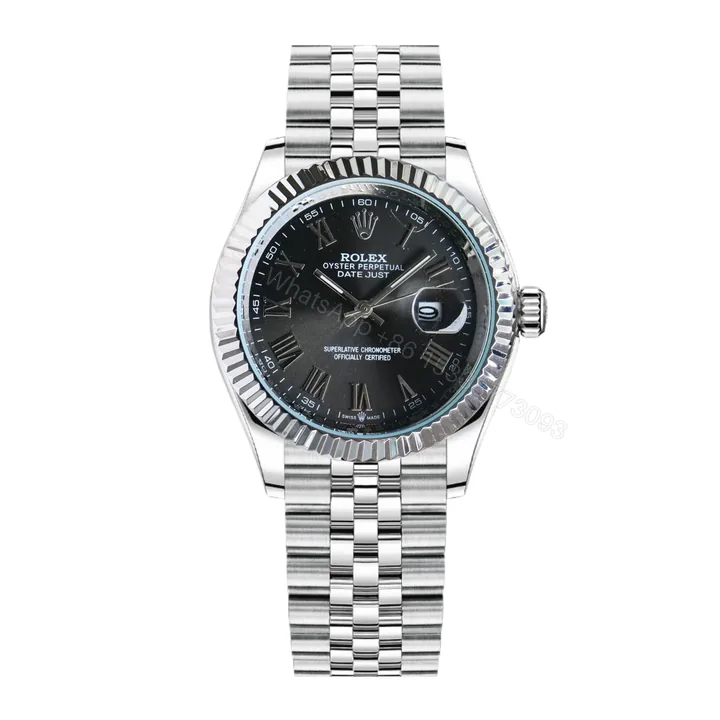 View 1 of Rolex Datejust Roman Numeral Oystersteel And White Gold In Black 41Mm