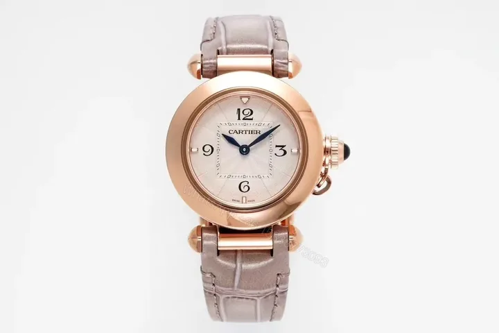 View 1 of GF Factory Cartier Pasha de Cartier Women’s Watch, Rose Gold, 30mm, Leather Strap, QuickSwitch System