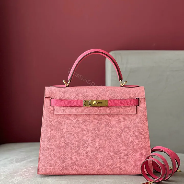 View 1 of Hermes Kelly 28 Rose Pink/ Pink Gold Hardware