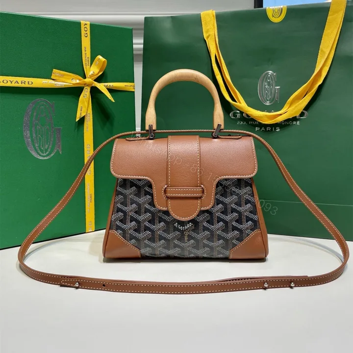 View 1 of 高仿Goyard*SAIGONQ櫸木手柄單肩包棕色免檢版