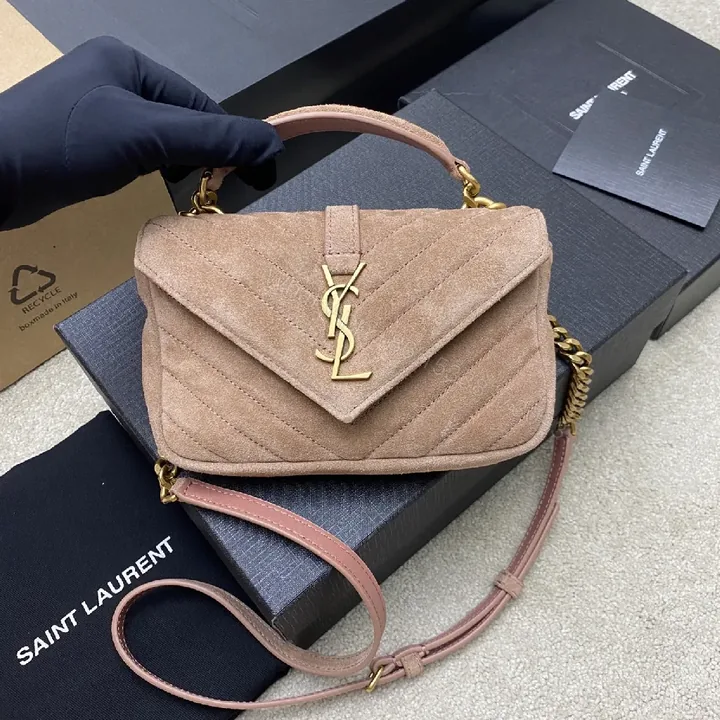 View 1 of Velvet Chevron Crossbody Bag: Blush, Gold Hardware, Chic Style