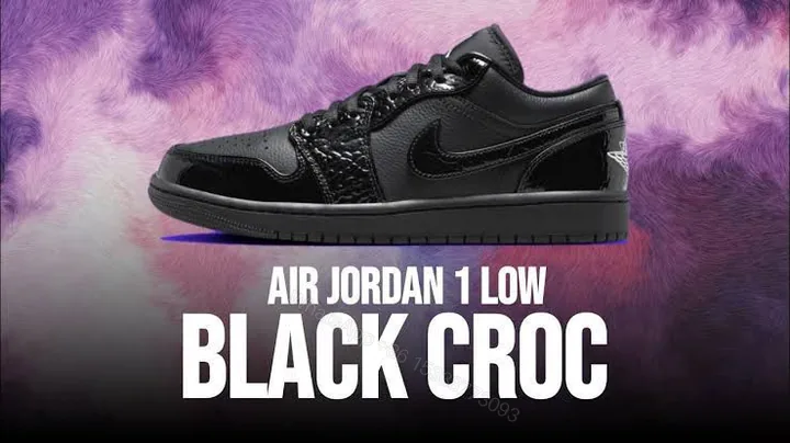 View 1 of Air Jordan 1 Retro Low Black Croc First Copy Shoes — Men's | COD India