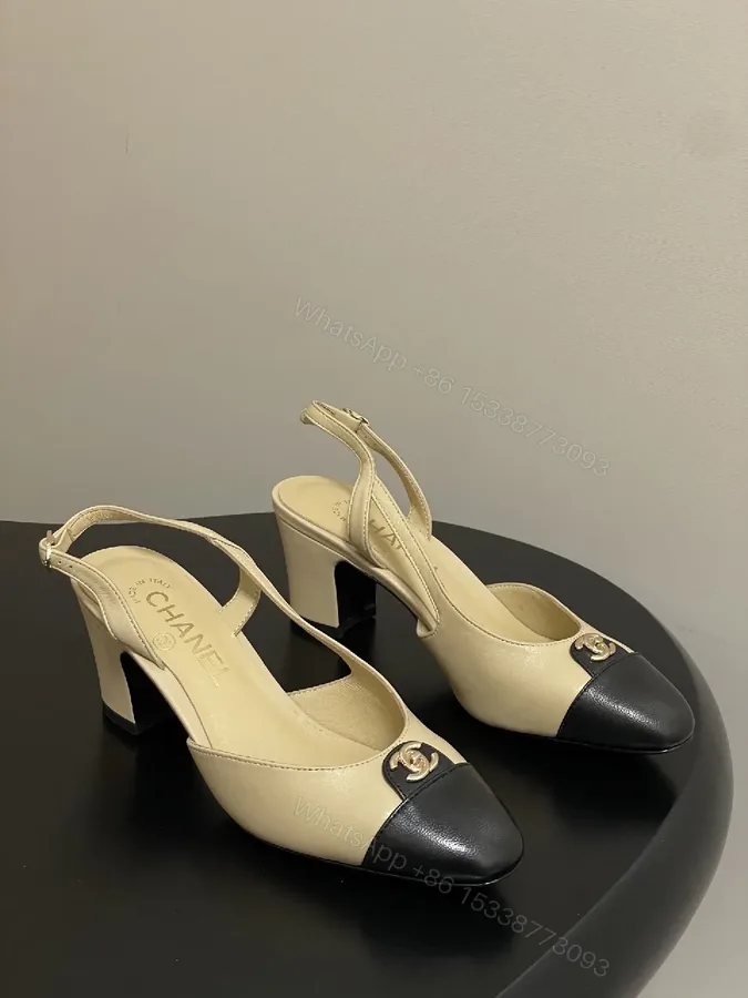 View 1 of Two-Tone Slingback Pumps: Modern Chic All-Day Comfort
