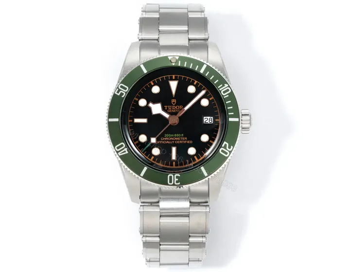 View 1 of Tudor R28 Biwan Green Bezel Black Dial Five-Link Bracelet Premium 41MM TUD-R28-GRN-STL-41
