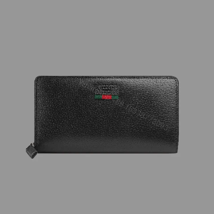 View 1 of GUCCI LEATHER ZIP AROUND WALLET WITH WEB