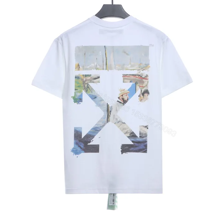 View 1 of Off-White Oil Painting Printing White T-Shirt