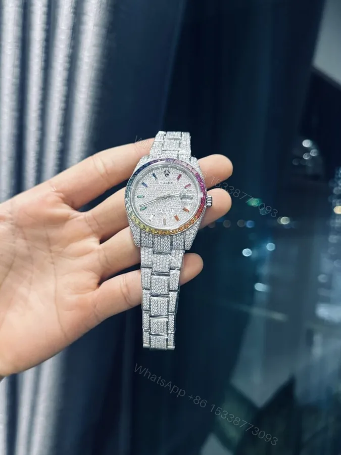 View 1 of Datejust Rainbow 41mm Super Clone Custom Moissanite Diamonds