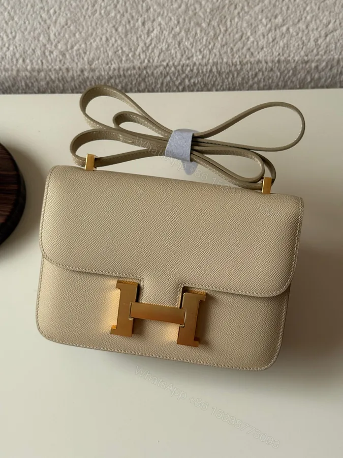 View 1 of Hermès Constance 18 bag in the Craie Color