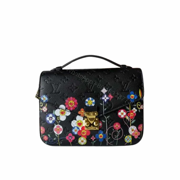 View 1 of LOUIS VUITTON X TAKASHI MURAKAMI POCHETTE MÉTIS BAG BLACK 25CM M41487