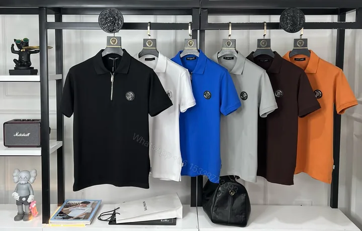 View 1 of First Copy BALMAIN Premium Zip Collar T-Shirt