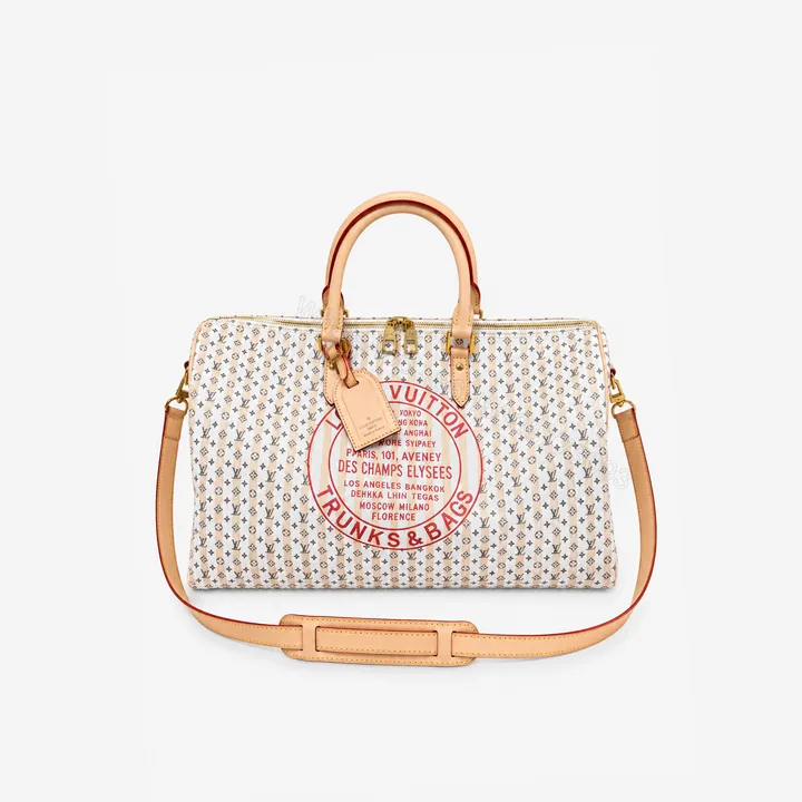 View 1 of Louis Vuitton LV Keepall Bandoulière 45 Rose