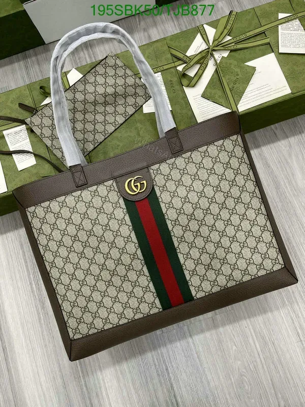 View 1 of Gucci Beige Medium Canvas Supreme Handbag featuring GG Logo SAS745