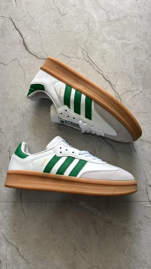 View 1 of FIRST COPY Adidas samba big sole white green