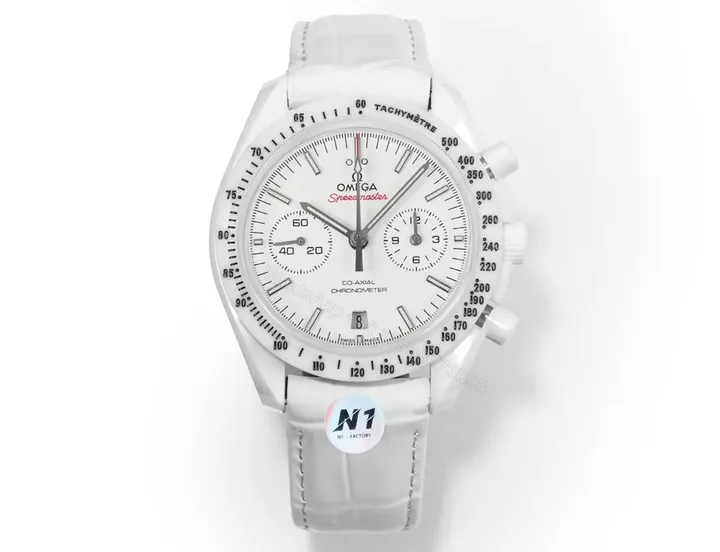 View 1 of Omega Speedmaster Dark Side of the Moon White Full Ceramic Watch with Nylon Strap