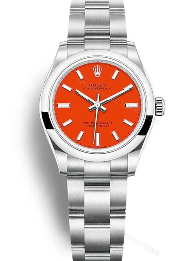 View 1 of Replica Rolex Oyster Perpetual Lady Coral Red Dial 277200 31 mm