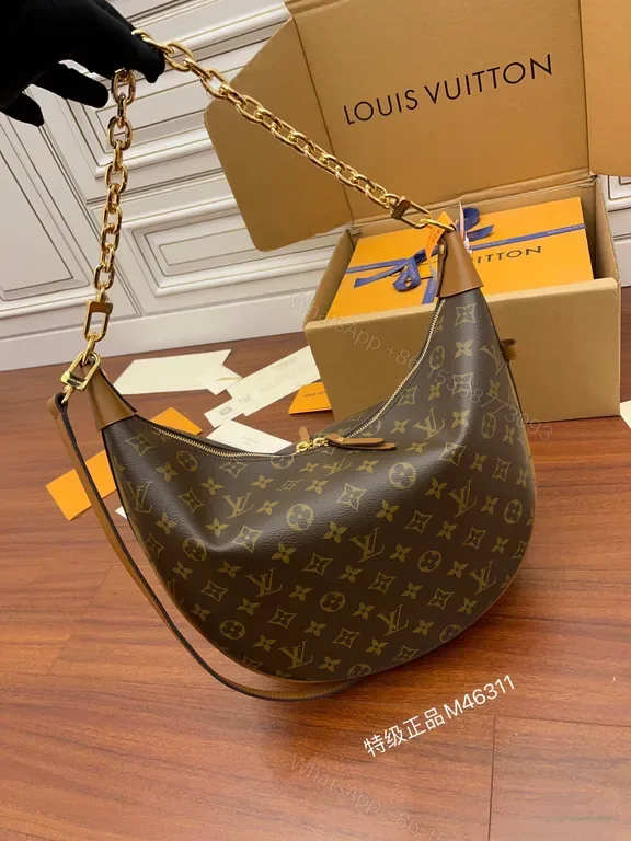 View 1 of Chic Monogram Crescent Bag â€” Luxury, Versatile, LV-Inspired Accessory