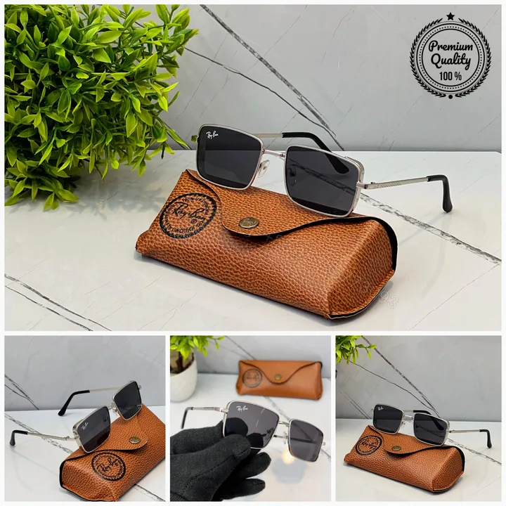 View 1 of Ray-Ban Square Silver Black Lens Sunglasses