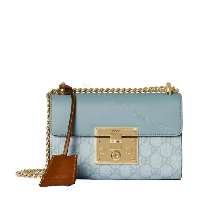 View 1 of Gucci Padlock Small Shoulder GG Supreme Dusty Blue 20Cm ‎
