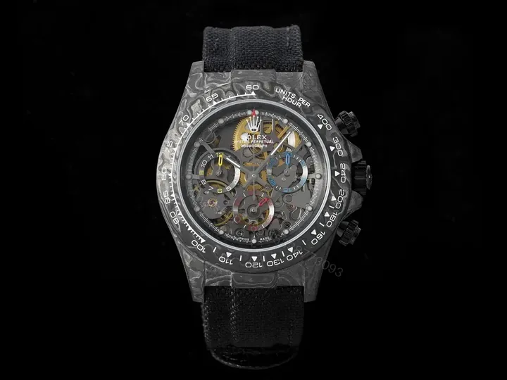 View 1 of Rolex Daytona Carbon Fiber Skeleton Dial Automatic Watch RLX-DAY-CARBON-4130-SKL