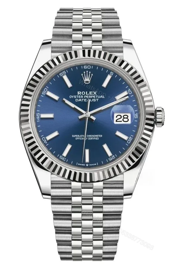 View 1 of Rolex Datejust M126334 Blue Dial 1:1 Replica Jubilee 41MM 3235 Movement Super Clone Watch