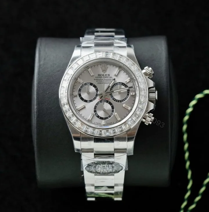 View 1 of Daytona 126500 40mm Super Clone Custom Moissanite Diamonds