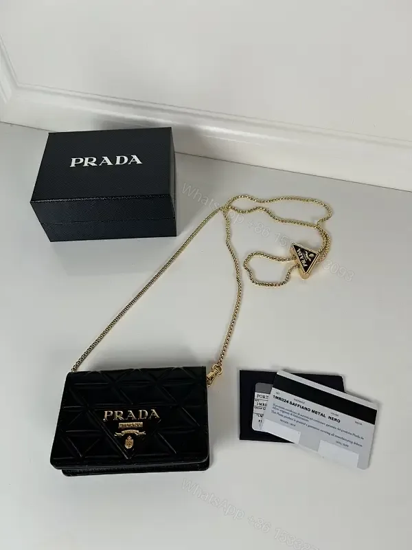 View 1 of Compact Quilted Crossbody – Modern Luxe, Gold Chain Bag