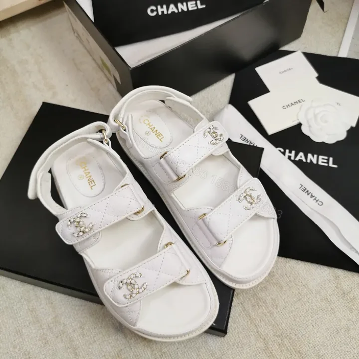 View 1 of White Quilted Velcro Sandals: Luxe Minimalist Comfort Shoes