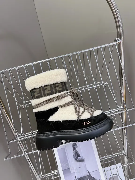 View 1 of Luxury Fendi-Influence Ankle Boot: Textured Leather, Bold Silhouette