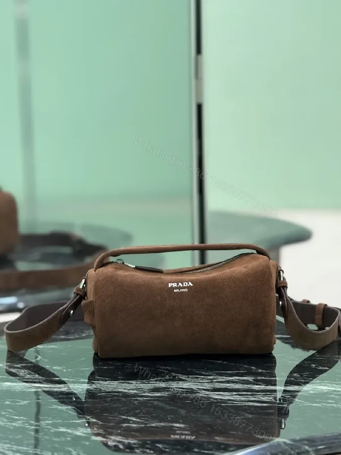 View 1 of Brown Suede-Texture Belt Bag — Minimal Hardware, Luxe Utility