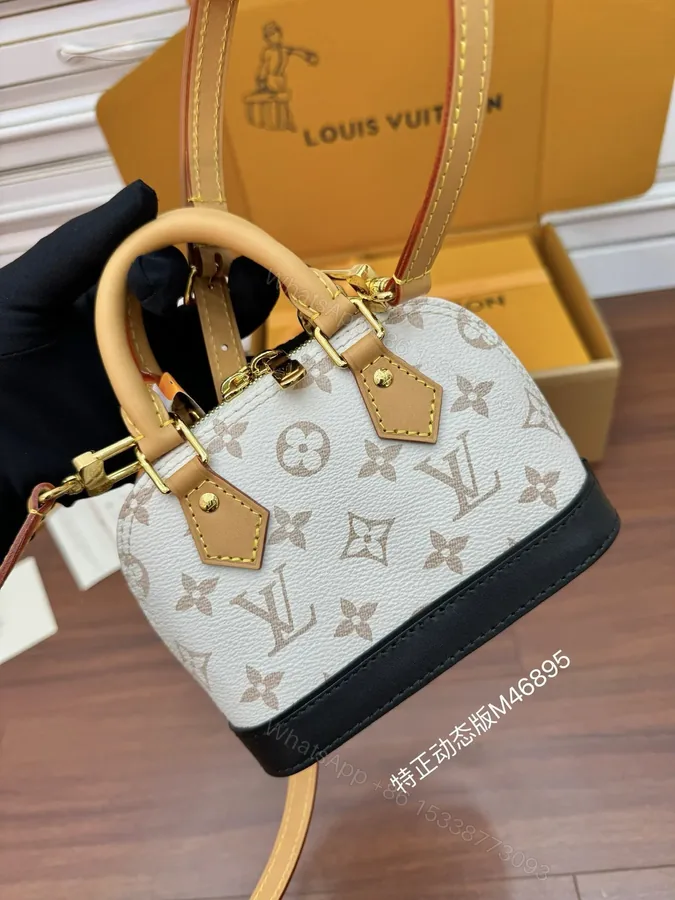 View 1 of Louis Vuitton Nano Alma handbag in Monogram Dune canvas