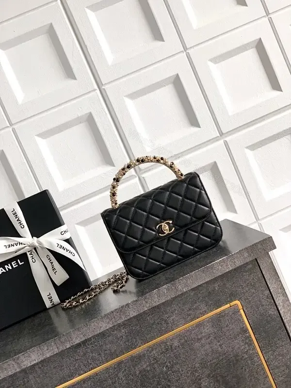 View 1 of Quilted Mini Bag: Gold-Tone Hardware, Elegant Chic Signature