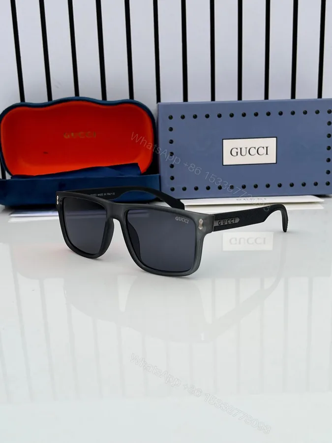 View 1 of Gucci Square Black Sunglasses Plastic
