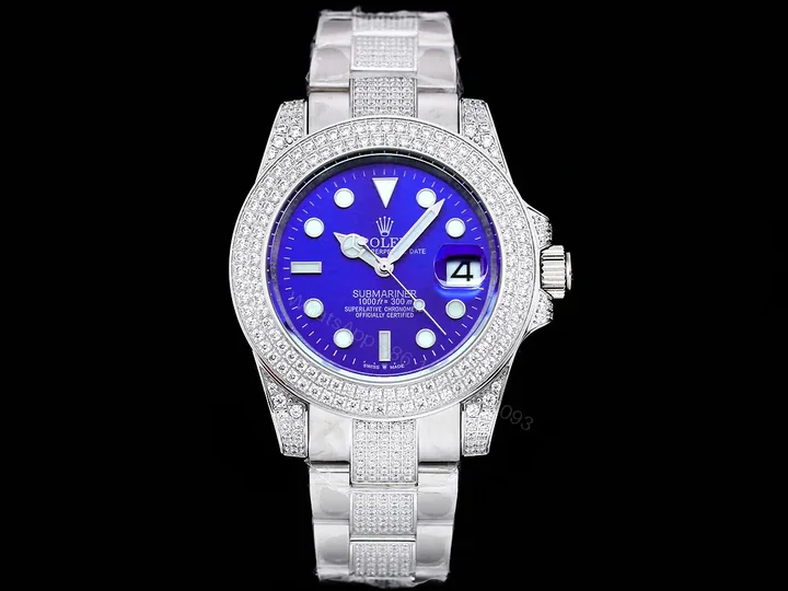 View 1 of Rolex Full Iced Diamond Dial Three-Link Bracelet Luxury Watch 42mm Ultimate Edition RG-ROLEX-FULL-ICED-STAR-DIAMOND-42