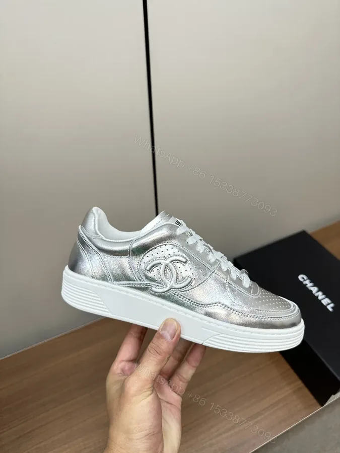 View 1 of Shimmering Metallic Platform Sneaker: Luxe Street Style Sneaker