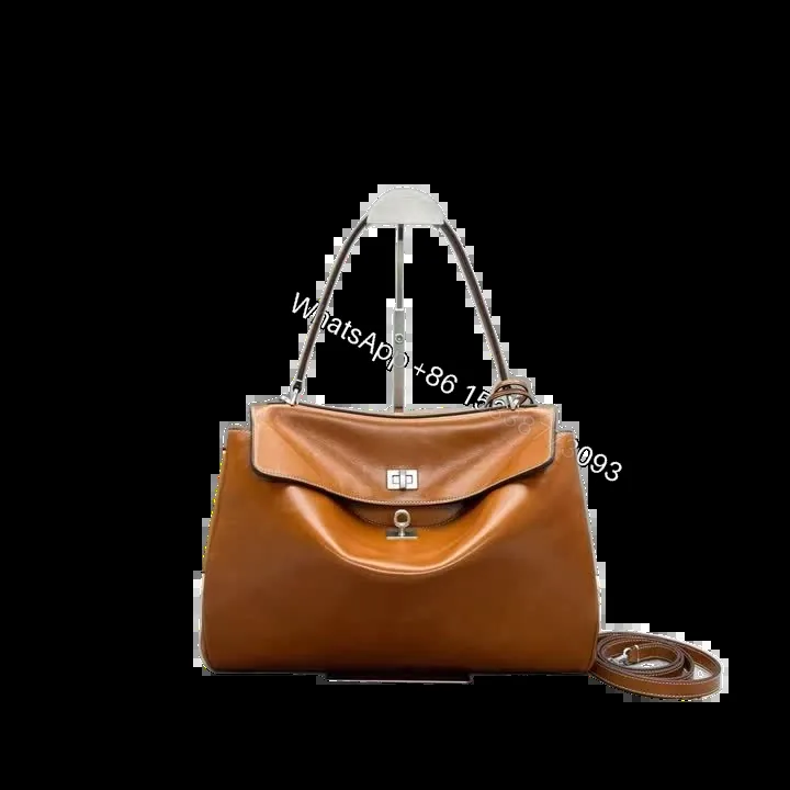 View 1 of Balenciaga Replica Rodeo Handbag Tan Cowboy Leather
