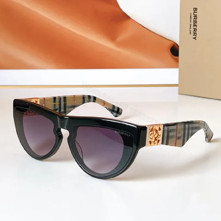 View 1 of Bold Acetate Cat-Eye Sunglasses: Signature Plaid Detailing